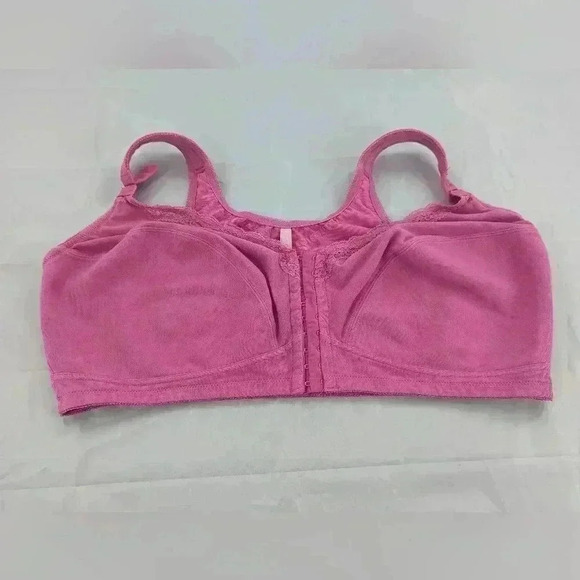 Comfort choice Size 50G Pink Wireless Front Snap Closure Bra - Picture 1 of 9